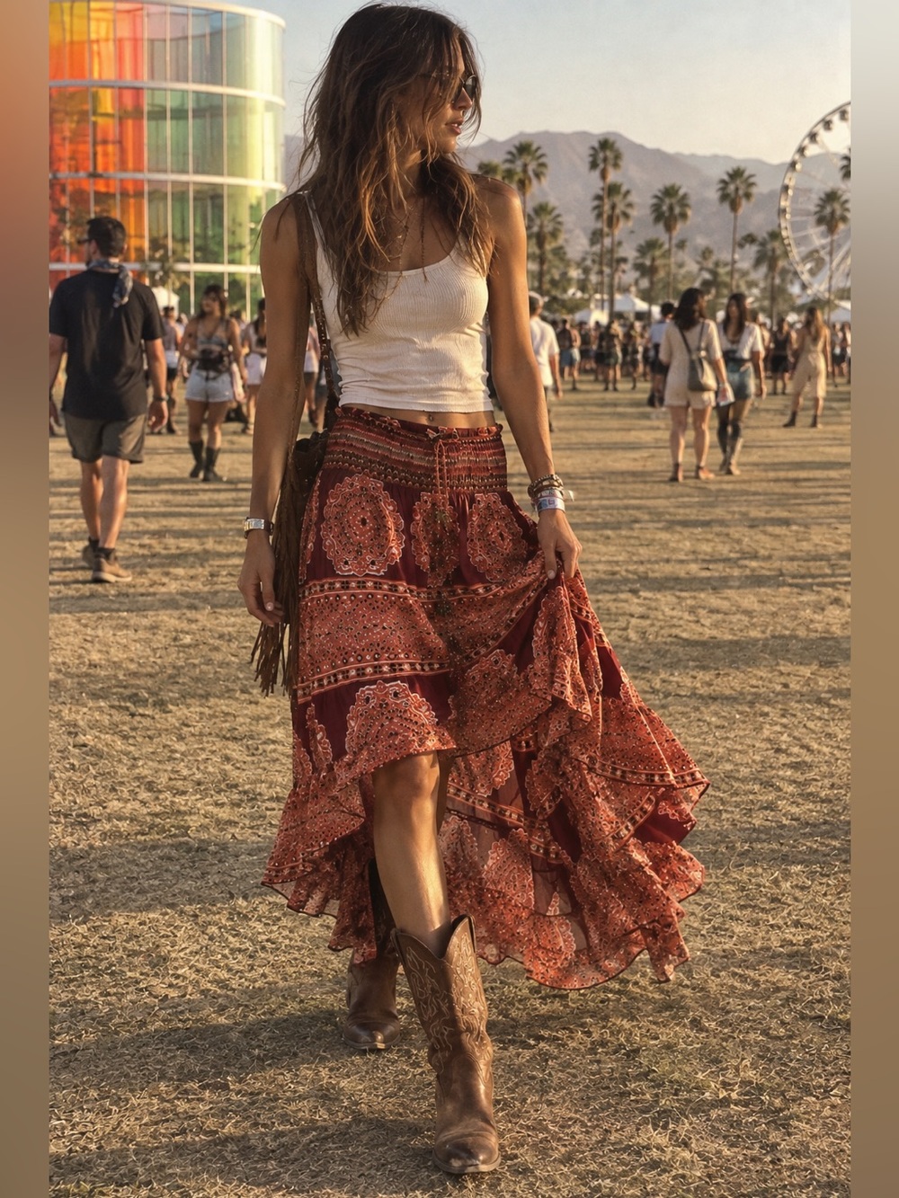 Calypso St. Barth Silk Paisley Asymmetric High-Low Maxi Skirt